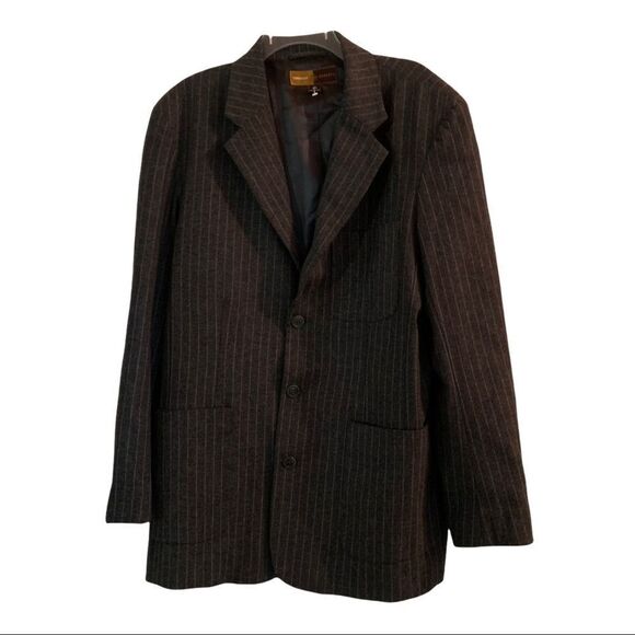 TERRITORY RESERVE Grey Striped 3 Button Sports Coat 42L - Picture 1 of 7